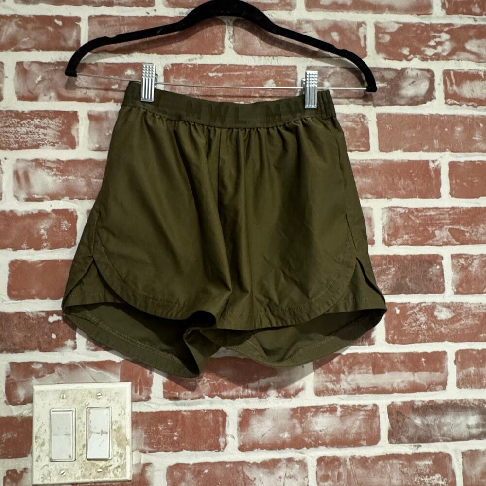 Madewell MWL Pull On Lounge Runneing Shorts Loden Green Elastic Waist XXS